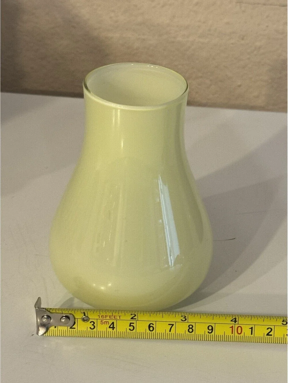 IKEA Yellow Glass Bud Vase 5 in Bulb Shape Decorative Glossy, MPN 101.507.58